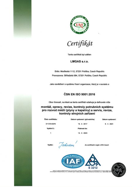 ISO 9001:2016 Cz